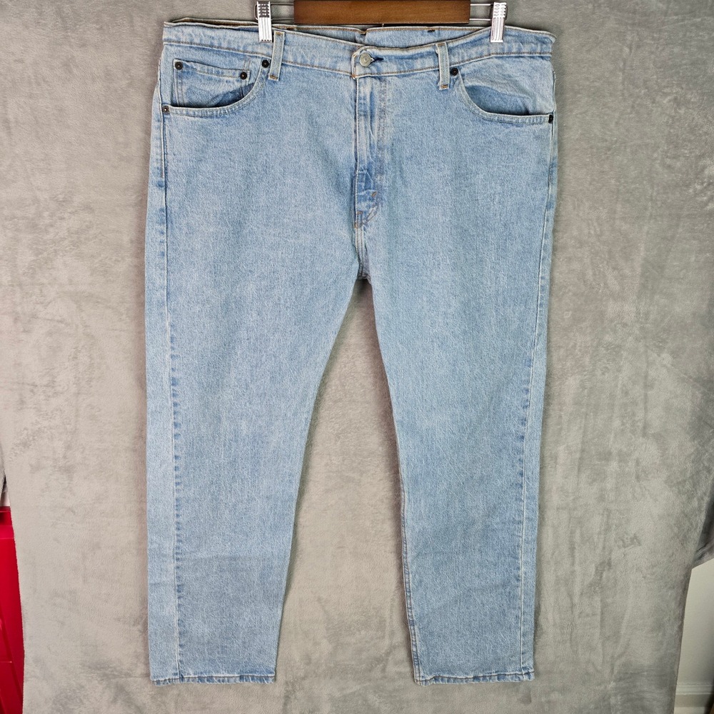 Levis 505 Regular Fit Mens Light Wash Straight Leg Denim Jeans 40x32 Blue